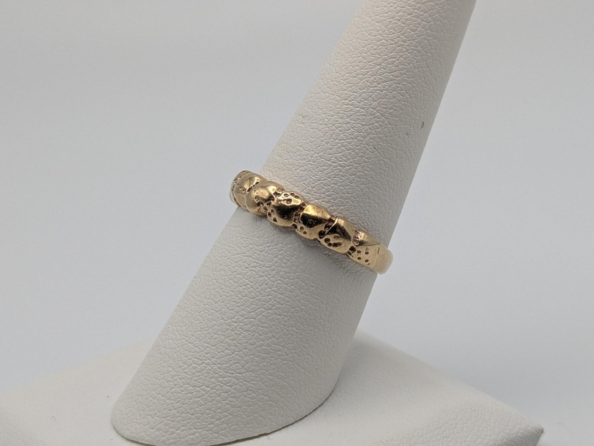 10k Yellow Gold Vintage Nugget Style Ring Wedding Band Promise Ring