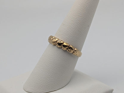 10k Yellow Gold Vintage Nugget Style Ring Wedding Band Promise Ring