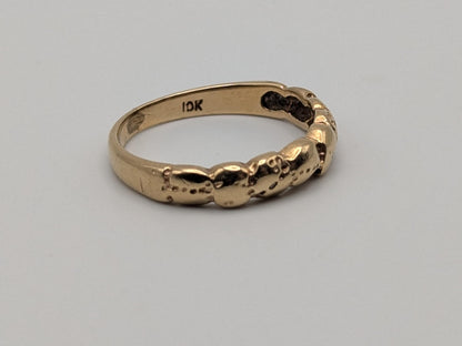 10k Yellow Gold Vintage Nugget Style Ring Wedding Band Promise Ring