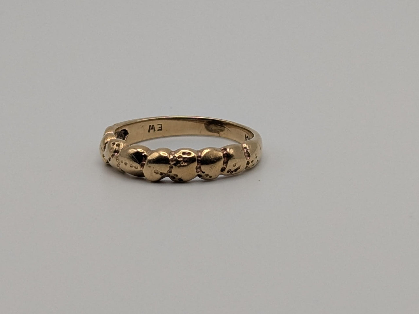 10k Yellow Gold Vintage Nugget Style Ring Wedding Band Promise Ring