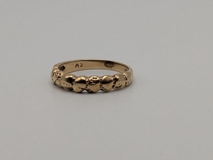 10k Yellow Gold Vintage Nugget Style Ring Wedding Band Promise Ring