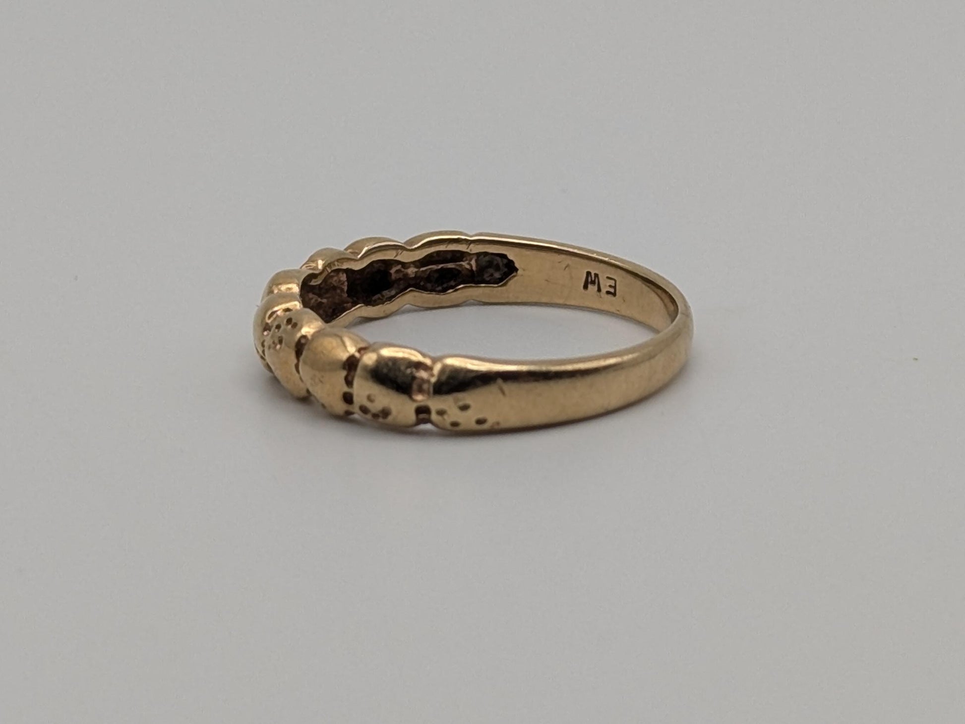 10k Yellow Gold Vintage Nugget Style Ring Wedding Band Promise Ring