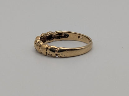 10k Yellow Gold Vintage Nugget Style Ring Wedding Band Promise Ring