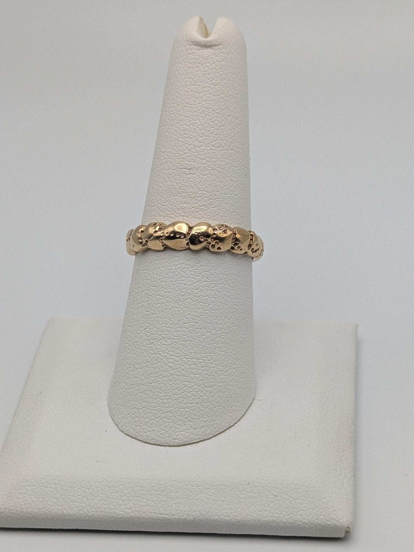 10k Yellow Gold Vintage Nugget Style Ring Wedding Band Promise Ring