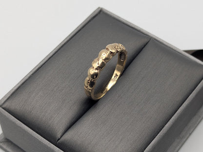 10k Yellow Gold Vintage Nugget Style Ring Wedding Band Promise Ring