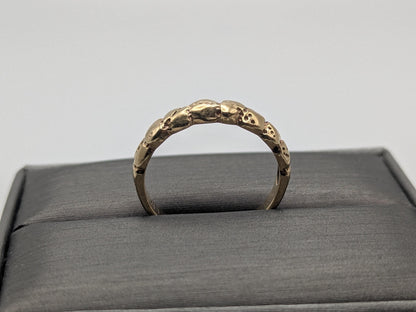 10k Yellow Gold Vintage Nugget Style Ring Wedding Band Promise Ring