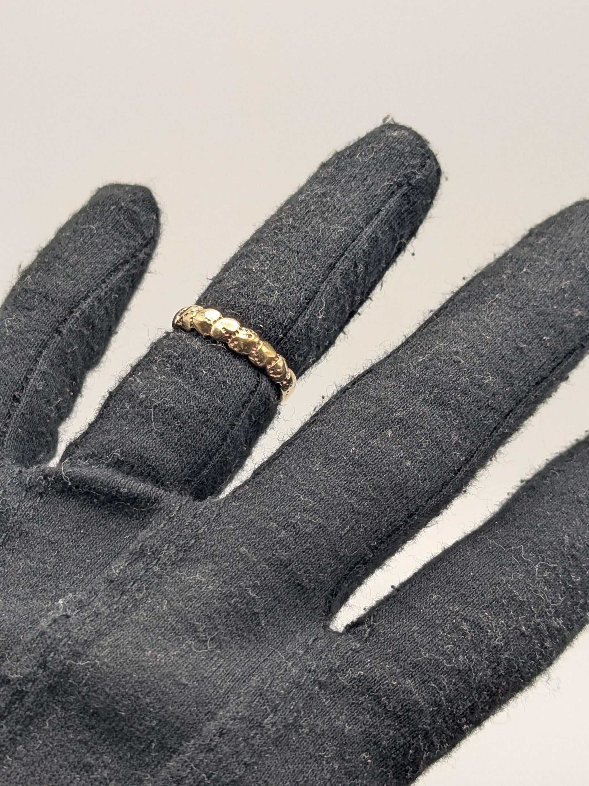 10k Yellow Gold Vintage Nugget Style Ring Wedding Band Promise Ring