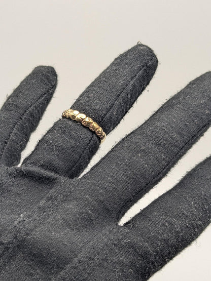 10k Yellow Gold Vintage Nugget Style Ring Wedding Band Promise Ring