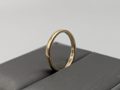 14K Yellow Gold Wedding Band Hallmarked 14K 2mm Comfort Fit Ring