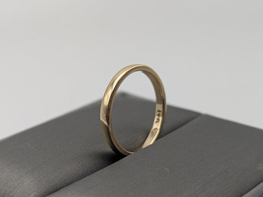 14K Yellow Gold Wedding Band Hallmarked 14K 2mm Comfort Fit Ring