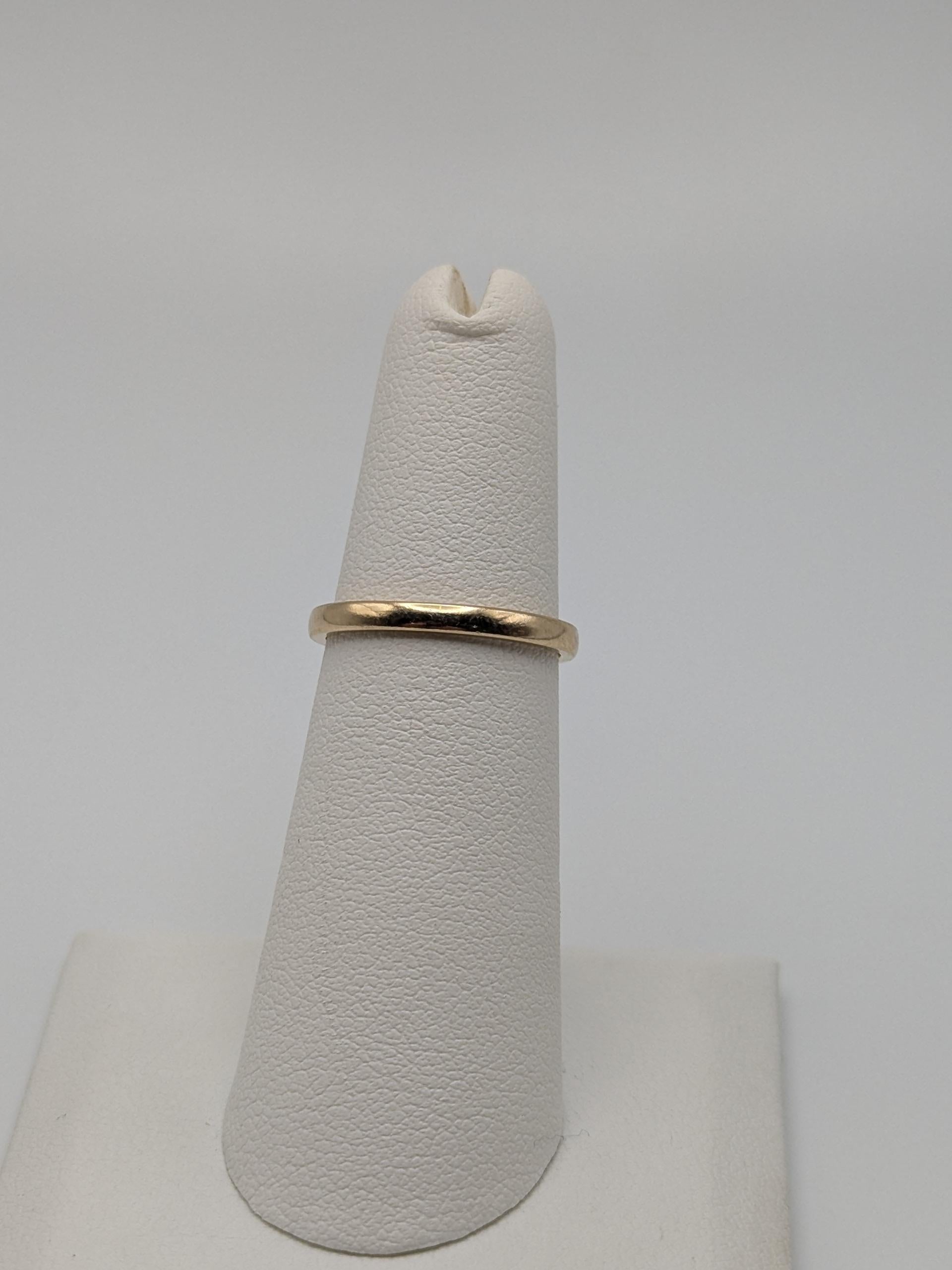 14K Yellow Gold Wedding Band Hallmarked 14K 2mm Comfort Fit Ring