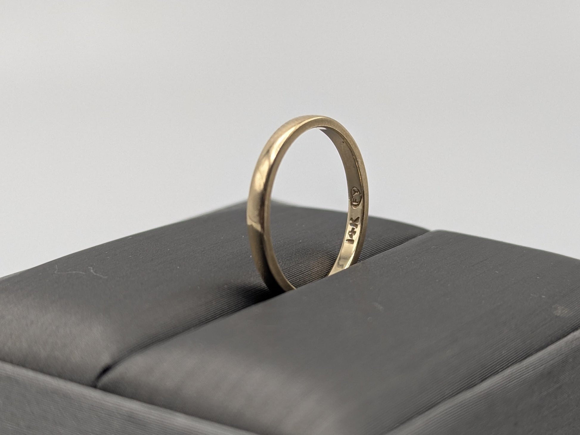 14K Yellow Gold Wedding Band Hallmarked 14K 2mm Comfort Fit Ring
