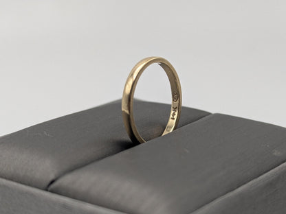 14K Yellow Gold Wedding Band Hallmarked 14K 2mm Comfort Fit Ring