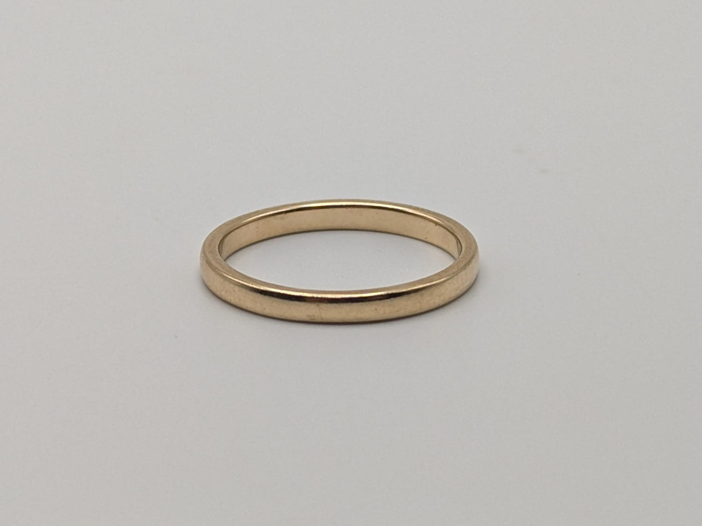 14K Yellow Gold Wedding Band Hallmarked 14K 2mm Comfort Fit Ring