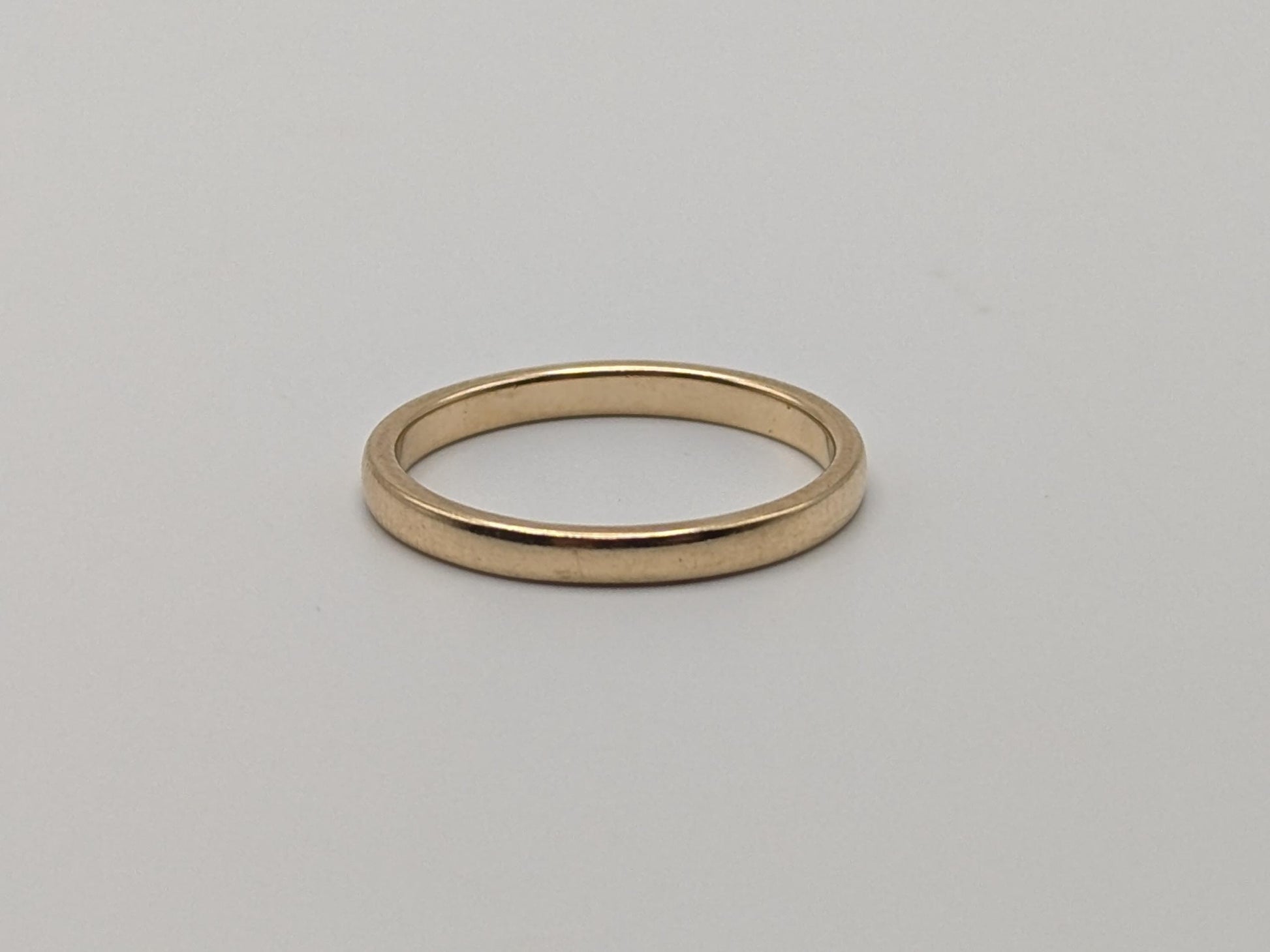14K Yellow Gold Wedding Band Hallmarked 14K 2mm Comfort Fit Ring