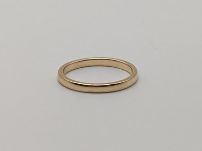14K Yellow Gold Wedding Band Hallmarked 14K 2mm Comfort Fit Ring