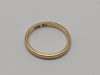 14K Yellow Gold Wedding Band Hallmarked 14K 2mm Comfort Fit Ring