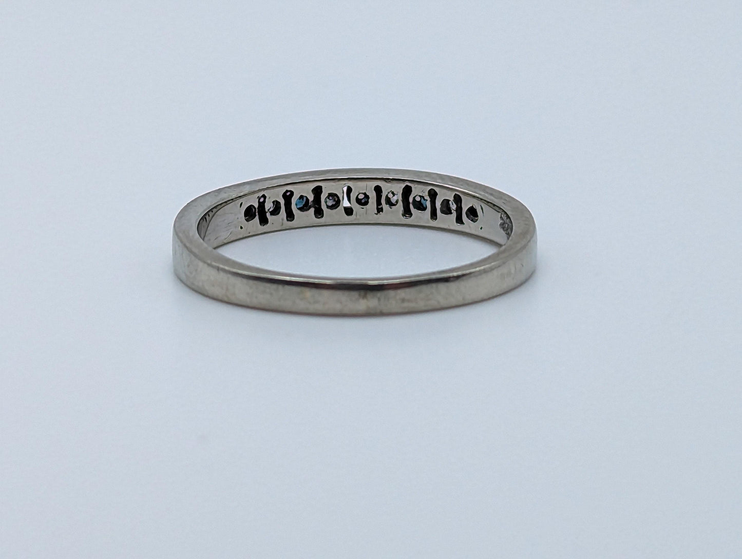H. J. Namdar 14k White Gold Blue Diamonds Eternity Ring Wedding Band Anniversary