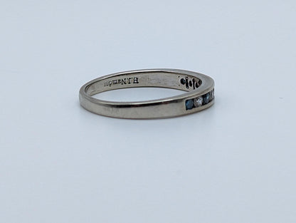H. J. Namdar 14k White Gold Blue Diamonds Eternity Ring Wedding Band Anniversary