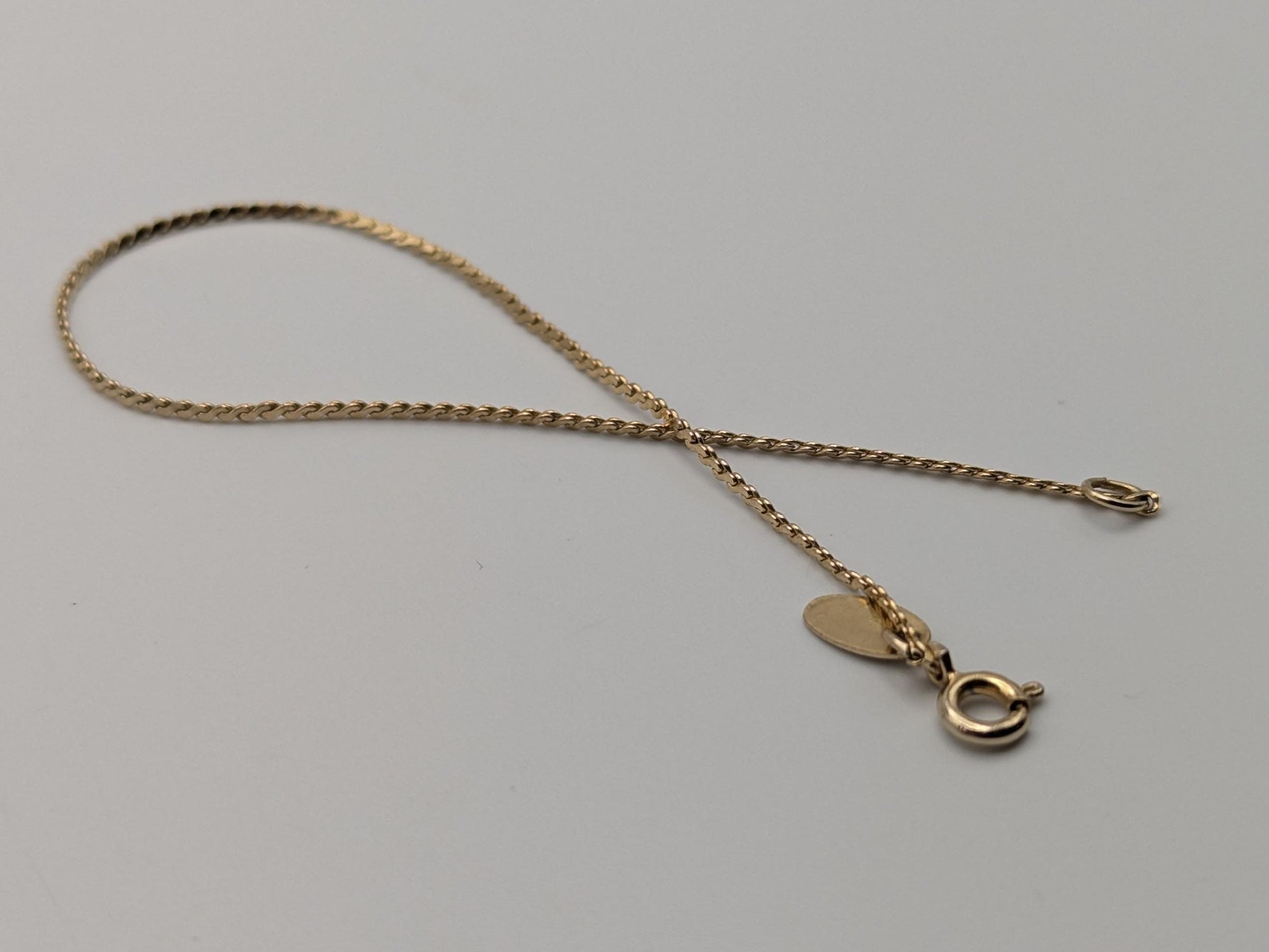 14k GF Yellow Gold 1.2 mm Speciality  7" Bracelet Chain Dainty Layering Bracelet
