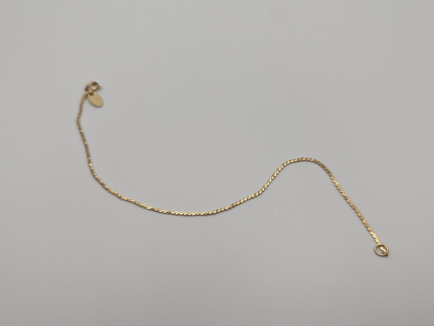 14k GF Yellow Gold 1.2 mm Speciality  7" Bracelet Chain Dainty Layering Bracelet