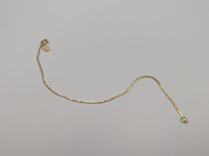 14k GF Yellow Gold 1.2 mm Speciality  7" Bracelet Chain Dainty Layering Bracelet