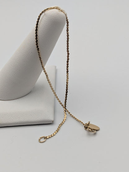 14k GF Yellow Gold 1.2 mm Speciality  7" Bracelet Chain Dainty Layering Bracelet