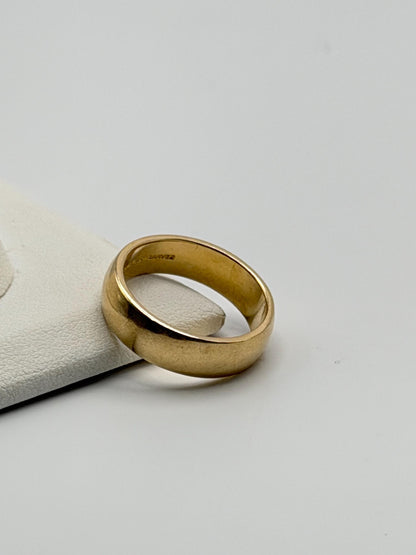 14k Heavy 5.8gr Solid Gold JR Wood Plain Comfort Fit Ring 5.5 mm Wedding Cigar