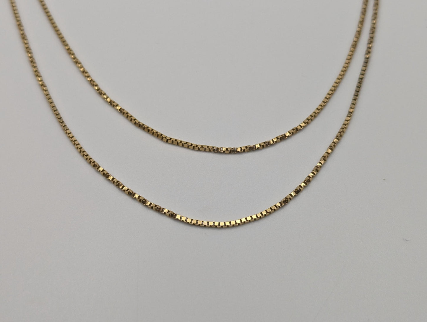14k Italy Boston Custom Box Link Chain Necklace 30" Yellow Gold Italian Chain