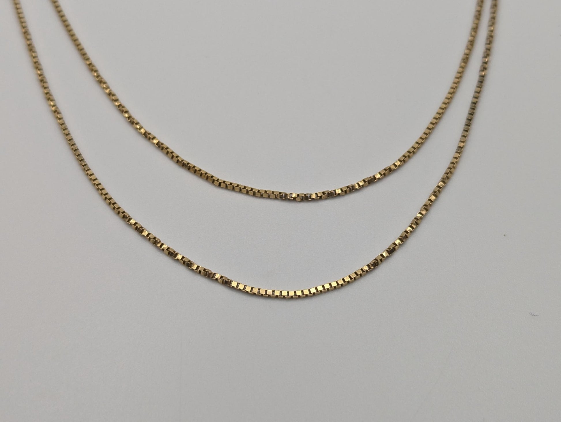 14k Italy Boston Custom Box Link Chain Necklace 30" Yellow Gold Italian Chain