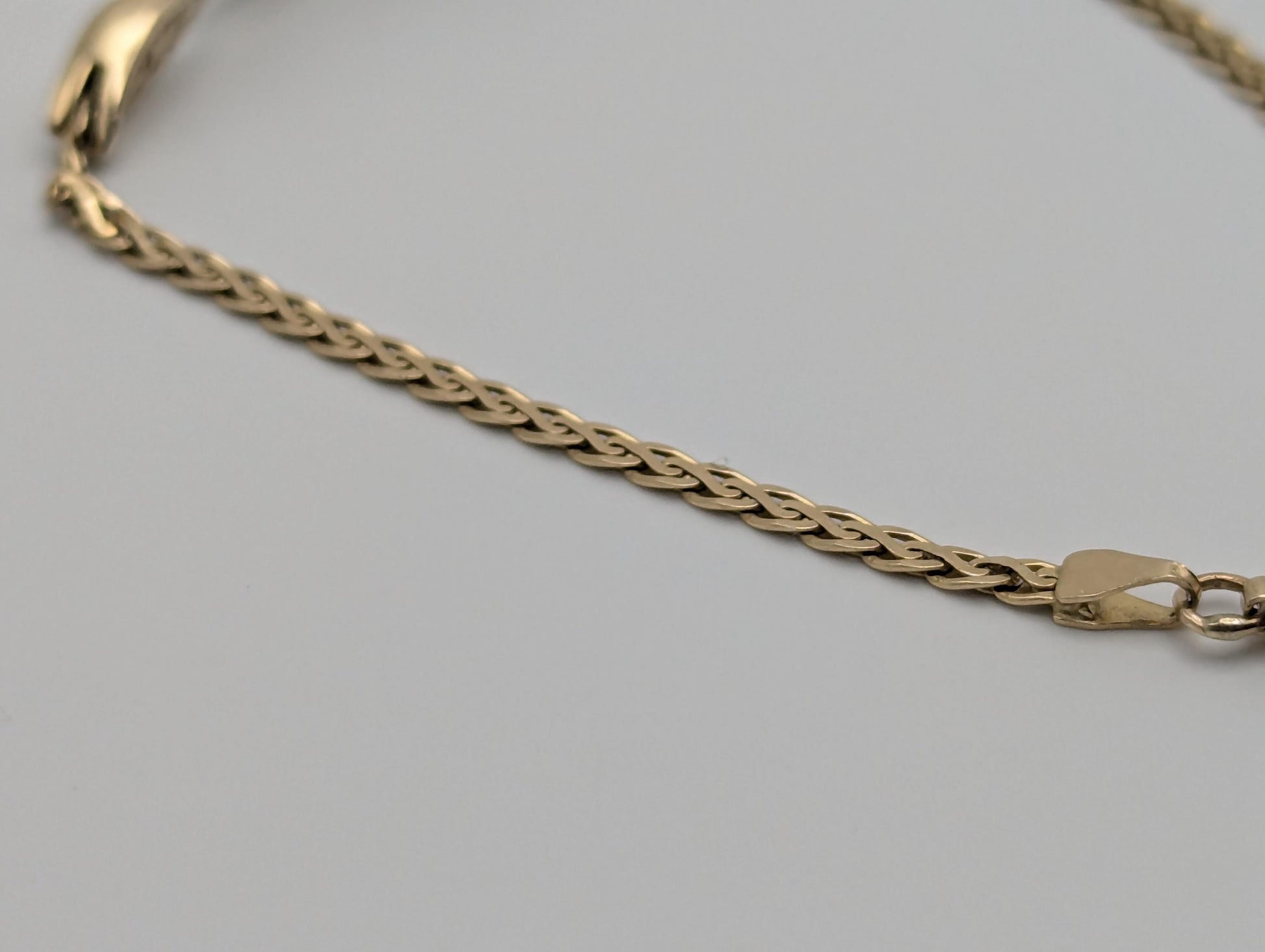 14k Solid Gold OKLMR Design Diamond Fancy Wave Link Tennis Bracelet. 7" Womens