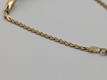 14k Solid Gold OKLMR Design Diamond Fancy Wave Link Tennis Bracelet. 7" Womens