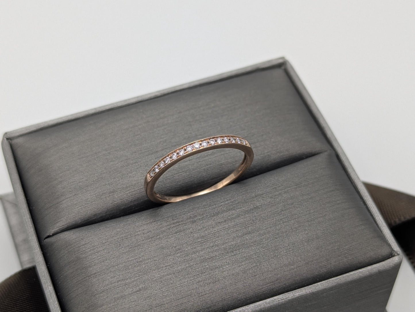 14k Rose Gold Channel Diamond Eternity Wedding Band Anniversary Half eternity