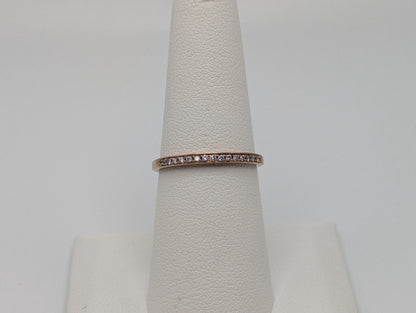 14k Rose Gold Channel Diamond Eternity Wedding Band Anniversary Half eternity