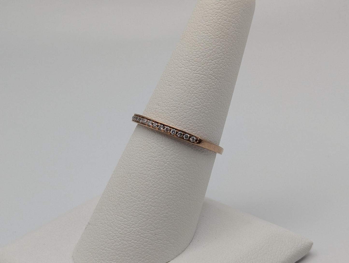 14k Rose Gold Channel Diamond Eternity Wedding Band Anniversary Half eternity