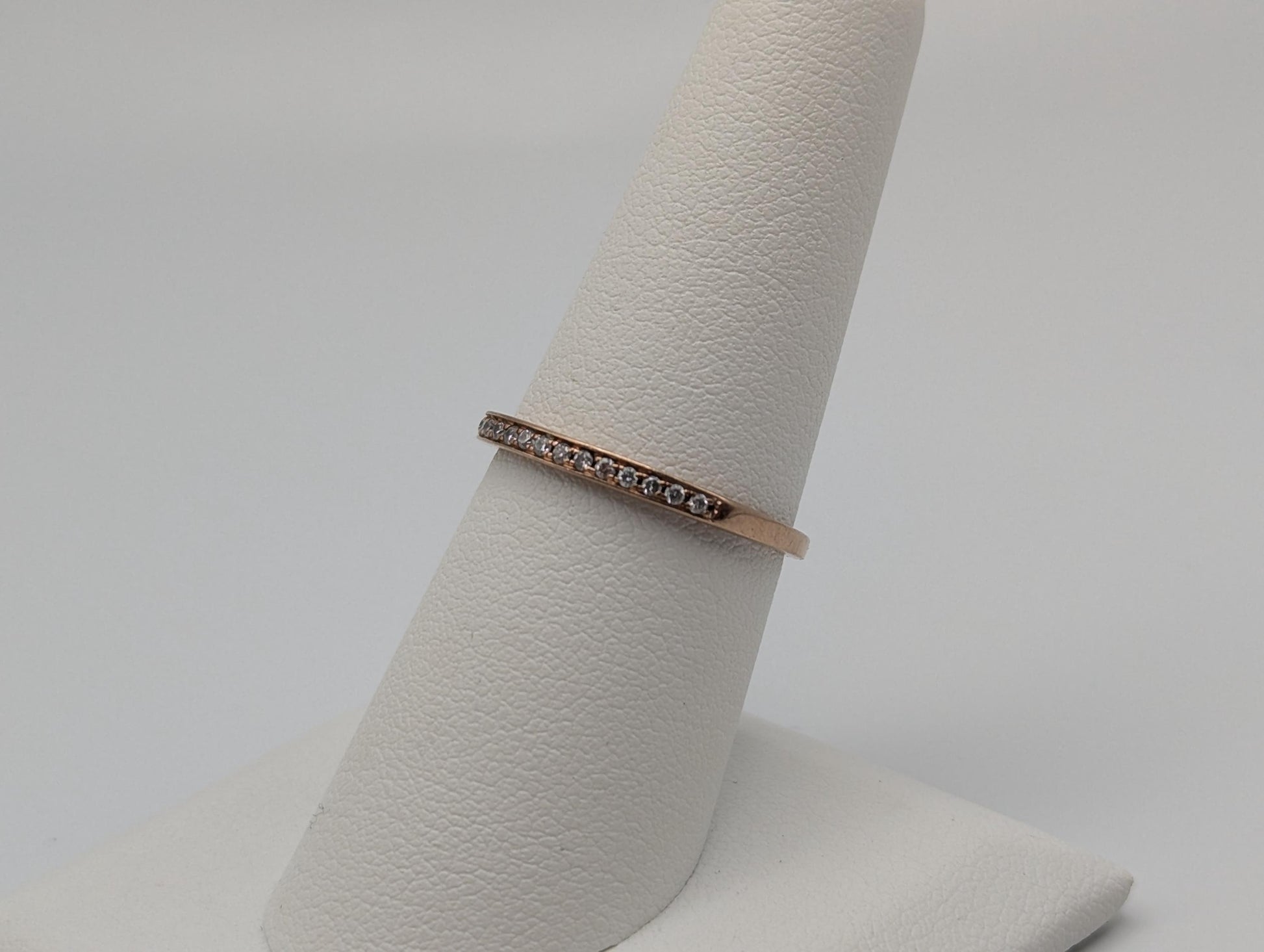 14k Rose Gold Channel Diamond Eternity Wedding Band Anniversary Half eternity