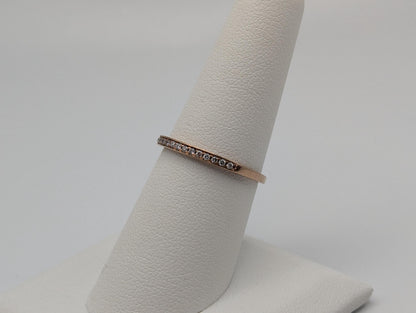 14k Rose Gold Channel Diamond Eternity Wedding Band Anniversary Half eternity