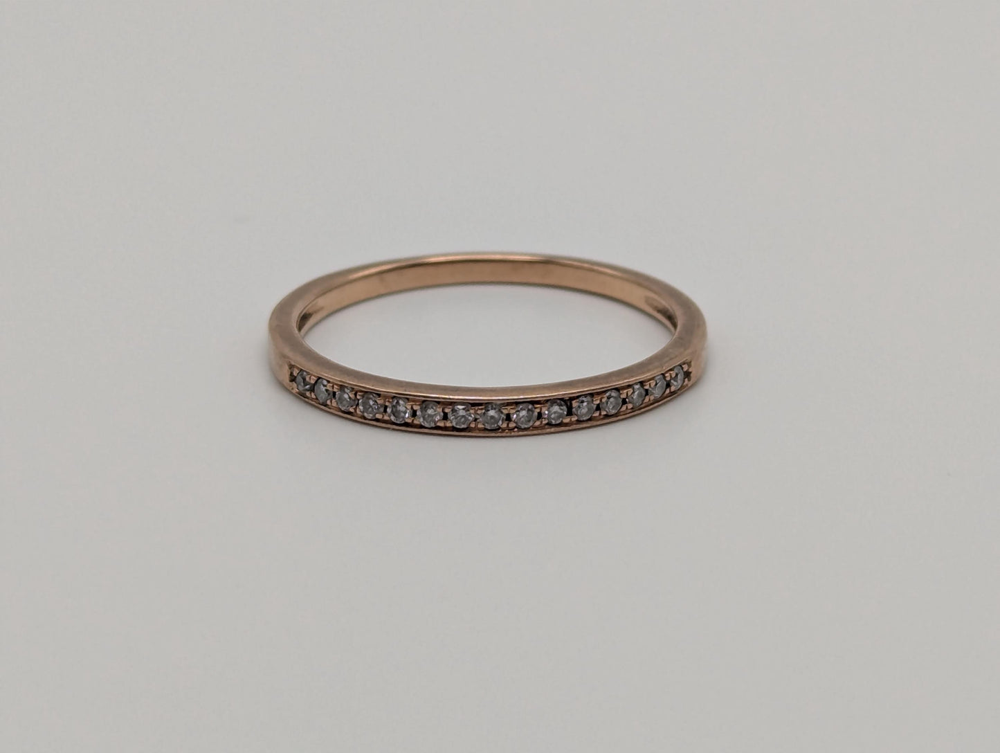 14k Rose Gold Channel Diamond Eternity Wedding Band Anniversary Half eternity