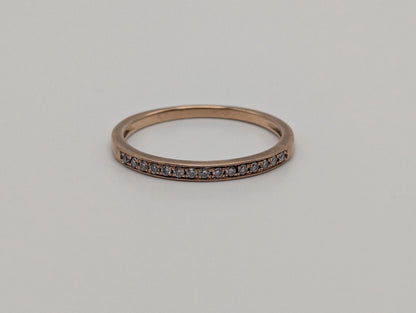 14k Rose Gold Channel Diamond Eternity Wedding Band Anniversary Half eternity