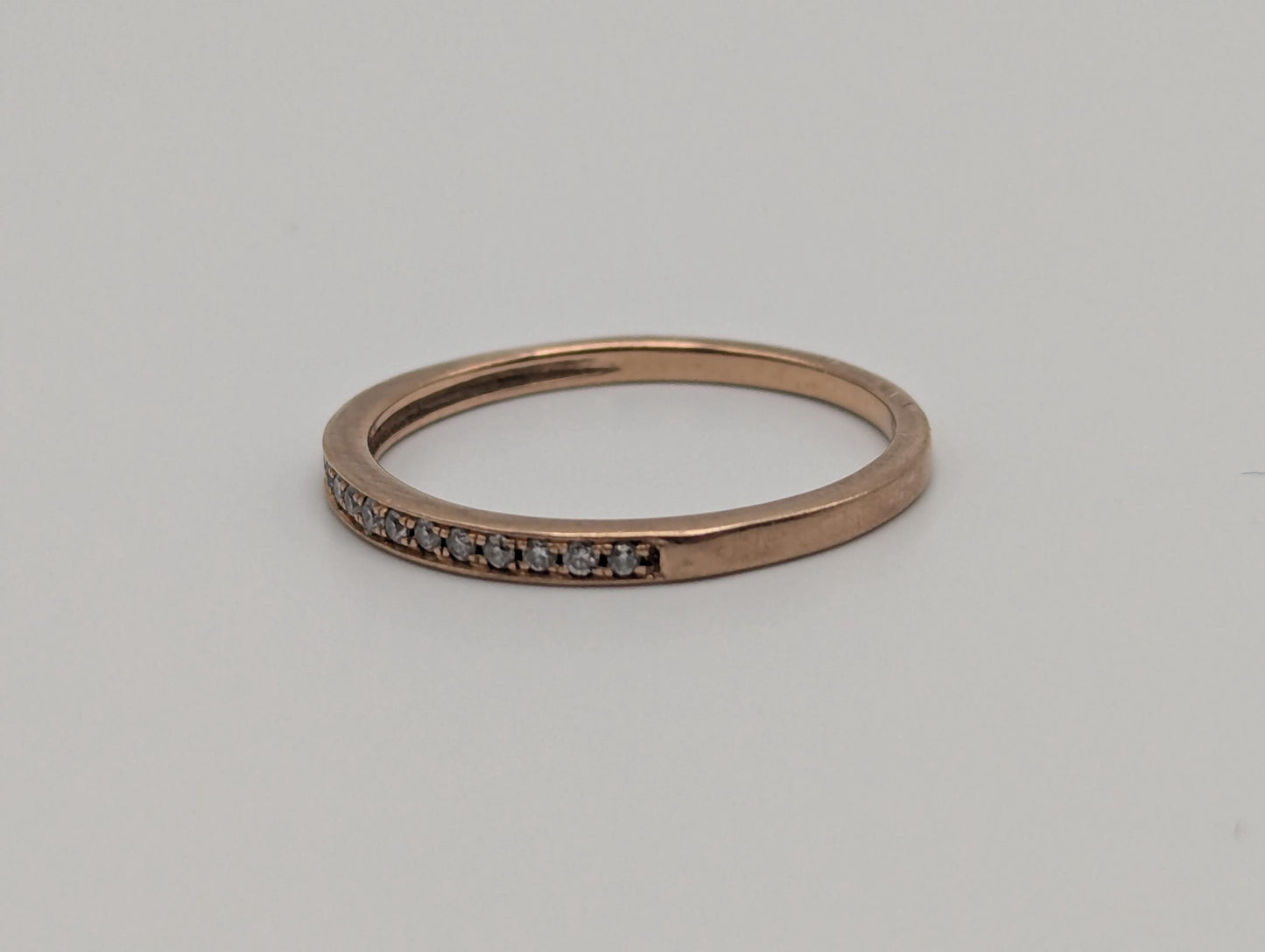 14k Rose Gold Channel Diamond Eternity Wedding Band Anniversary Half eternity