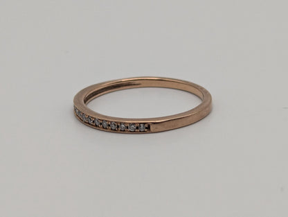 14k Rose Gold Channel Diamond Eternity Wedding Band Anniversary Half eternity