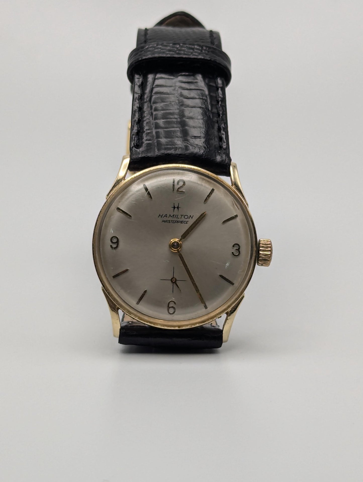 14k Solid Gold 1940s Vintage Hamilton Masterpiece Mechanical Men's Wrist Watch