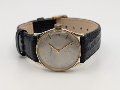 14k Solid Gold 1940s Vintage Hamilton Masterpiece Mechanical Men's Wrist Watch