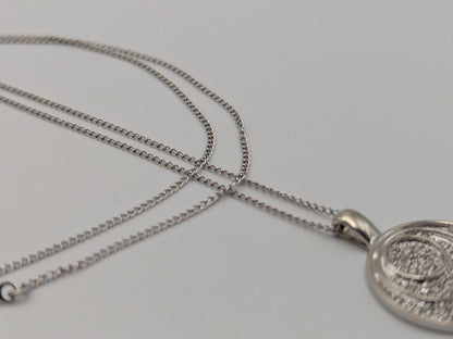14k White Gold .33ctw Diamond Endless Circle Love Infinity Eternity Necklace