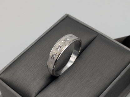 14k White Gold Diamond Mens Channel Set Half Wedding Band Anniversary Ring