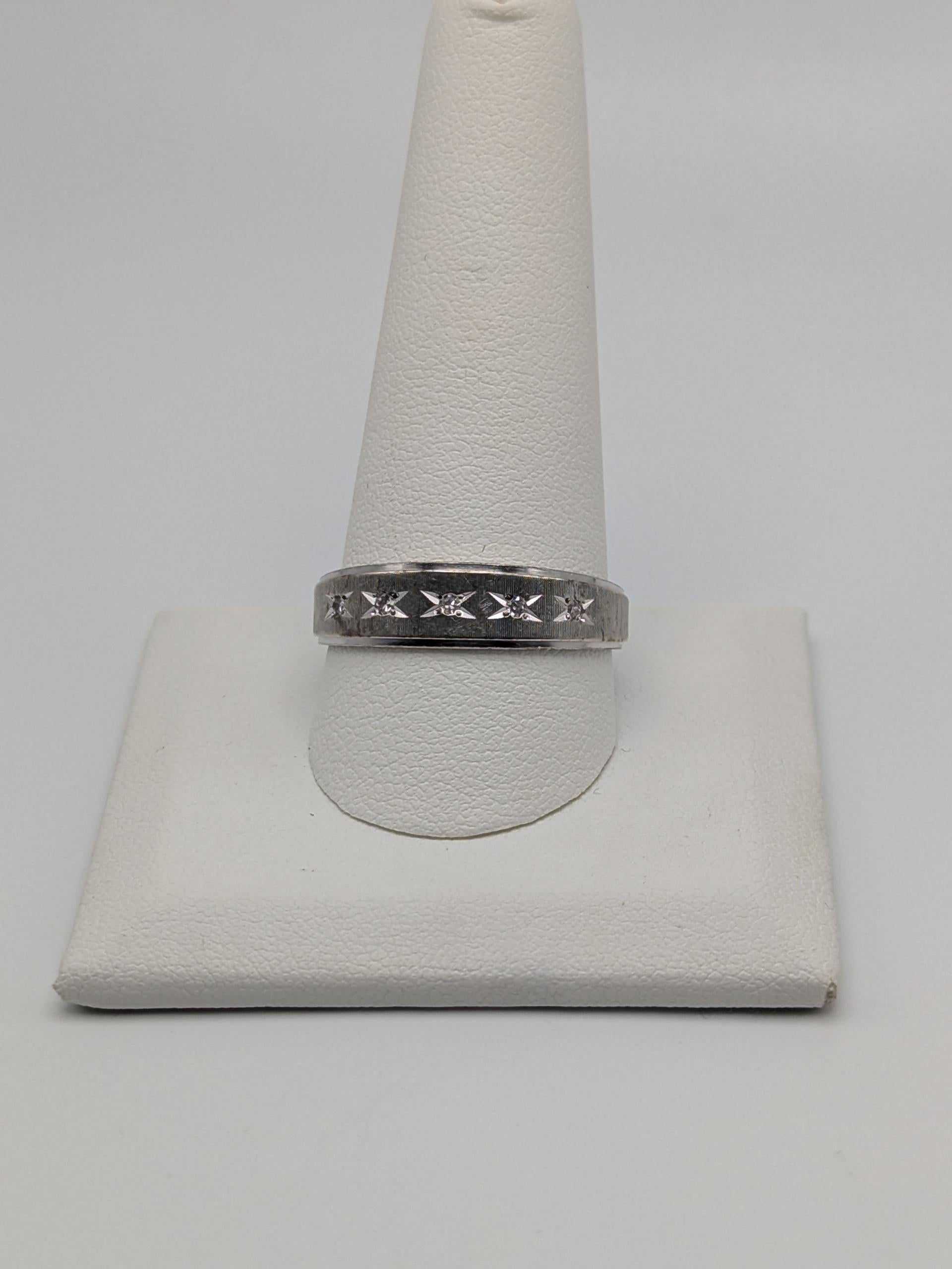 14k White Gold Diamond Mens Channel Set Half Wedding Band Anniversary Ring