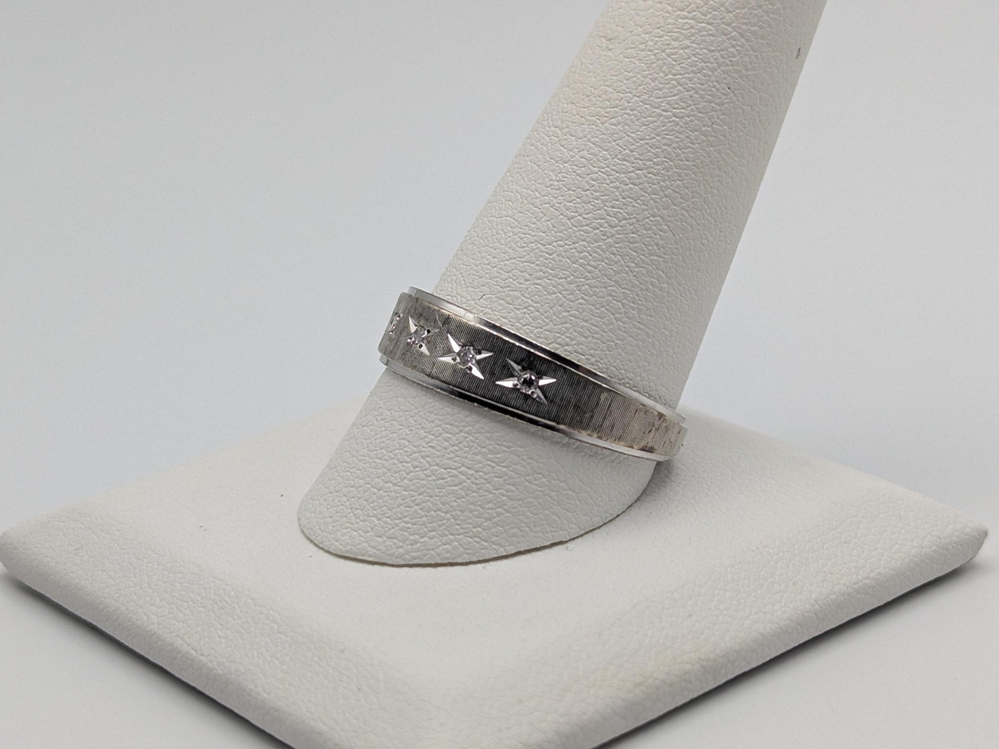 14k White Gold Diamond Mens Channel Set Half Wedding Band Anniversary Ring