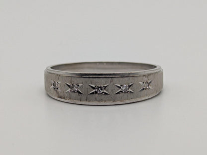 14k White Gold Diamond Mens Channel Set Half Wedding Band Anniversary Ring