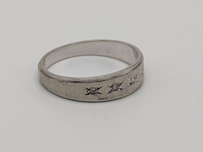 14k White Gold Diamond Mens Channel Set Half Wedding Band Anniversary Ring