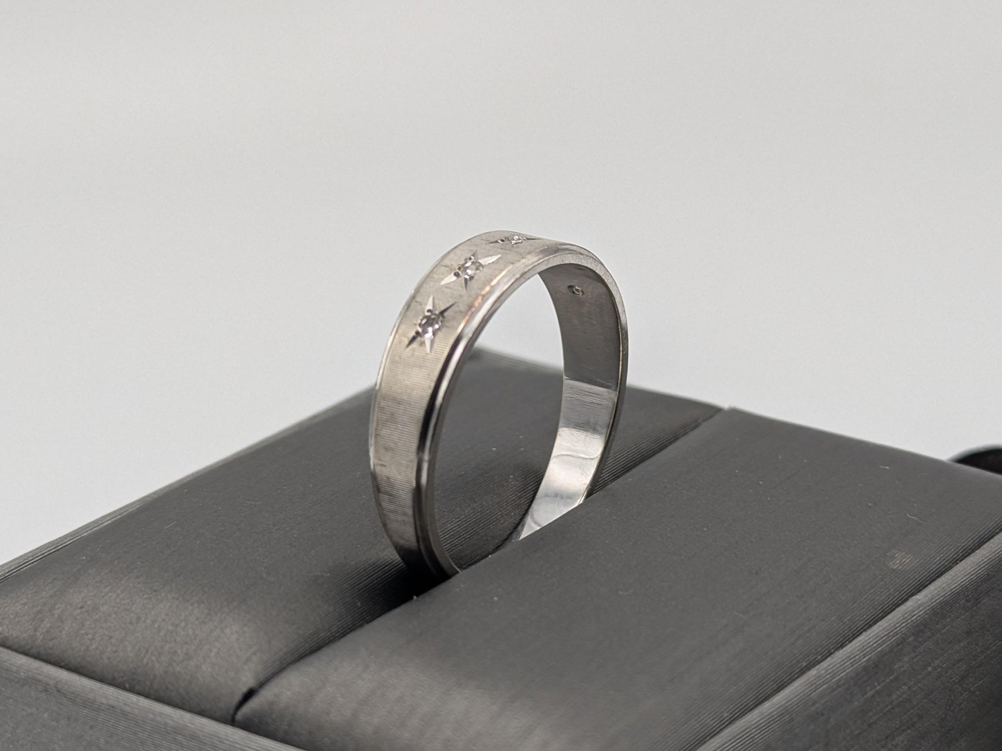 14k White Gold Diamond Mens Channel Set Half Wedding Band Anniversary Ring